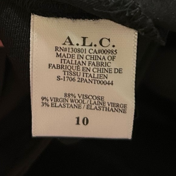A.L.C. Black Viscose Blend Seamed Cropped Front Seam Pants Size 10 495.00 - Picture 9 of 10